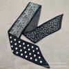 Bufanda de Seda Explosiones Otoño e Invierno Retro Larga Decoración Biselada Cinta Moda Bufanda Versátil Corbata Diadema Lazo para el Cabello Cinturón para el Cabello