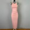 Novedades de Dongdaemun, Corea del Sur: Vestido Sexy Caliente de Chica Estilo Deseo Puro con Escote Halter que Favorece la Figura