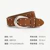 Nuevo Cinturón de Gamuza para Mujer Transfronterizo Estampado con Perlas Estilo Occidental Cinturón para Mujer Personalidad de Moda Venta Caliente Cinturón Sencillo con Hebilla de Pin