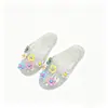 Nuevos Zapatos Transparentes de Cristal Coreanos, Populares Accesorios Versátiles de Zapato Jelly con Flores, Dijes y Hebillas de Zapato DIY para Mujer