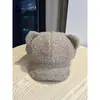 Nuevo Gorro de Boina de Felpa con Orejas de Gato Lindo para Mujer, Gorro de Boina Adelgazante para Otoño e Invierno con Circunferencia de Cabeza Grande, Cálido