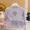 Nuevo Conjunto de Falda de Malla con Lunares y Top Estilo Coreano de Otoño para Niñas, Tendencia Elegante en Ropa Infantil para Bebés Niñas