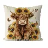 Fundas de Almohada Populares de Venta Caliente, Fundas de Almohada de Vaca de las Tierras Altas, Cojines para Sofá del Hogar, Fundas de Cojín, Varios Estilos, Soporte de Fabricantes para Personalización