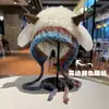 Bonito Sombrero Pequeño de Lana Estilo Coreano para Mujer, Cálido Sombrero de Punto para Otoño e Invierno con Orejeras y Cintas, Versátil Gorro de Punto Forrado de Lana