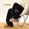 Calça Jogger Casual de Lã de Cordeiro com Forro de Fleece Bordado para Homens, Inverno Espessada à Prova de Frio Quente Perna Reta Esportiva Versátil de Algodão