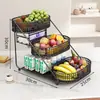 Bandeja de Frutas Sala de Estar Mesa de Centro Bandeja de Frutas Doméstica Rack de Armazenamento de Frutas Multicamadas Bandeja de Armazenamento de Lanches Cesto de Frutas de Luxo Leve de Alta Qualidade