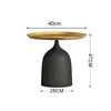 Mesa Lateral Minimalista Nórdica para Apartamentos Pequeños, Mesa Redonda Pequeña de Hierro, Mesa de Café Pequeña Estilo Crema para Uso Doméstico, Mesa Pequeña de Mesita de Noche