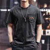 Nova Camiseta Masculina Retro Americana de Manga Curta Tendência de Outono Marca Loose Estampada de Meia Manga Camiseta Básica Masculina