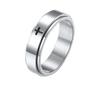 Anillo de pareja cruzado de acero inoxidable viento ins acero titanio giratorio moda nicho alto sentido anillo joyería al por mayor