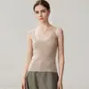 Chaleco de punto fino de cachemira con tirantes finos para mujer, nuevo para otoño e invierno, cuello en V, sin mangas, camisola interior sexy