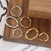Colgante de anillo liso geométrico irregular de acero inoxidable transfronterizo minimalista, accesorio de joyería DIY chapado en oro de 18 quilates al vacío