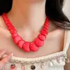Collar con Borla de Concha y Cuentas Acrílicas para Mujer, Cadena para Clavícula de Lujo Ligero de Gama Alta, Joyería de Moda Versátil de Nicho al por Mayor