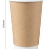 Vaso de Papel Kraft Desechable de Doble Capa, Diámetro de 90 mm, Hueco y Engrosado, Aislado con Tapa, Alto Valor Estético, Adecuado para Bebidas Calientes, Para Llevar y Uso Comercial
