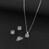 Conjunto de tres piezas de collar, pendientes y anillo con diseño de temperamento cuadrado de moda de Europa y Estados Unidos.