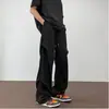 Pantalones plisados de secado rápido estilo americano transfronterizos para hombre, pantalones cargo de seda de hielo finos de paracaídas de verano, pantalones casuales holgados rectos de pierna ancha