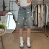 Shorts Jeans Vintage Lavado Estrela Estilo Retrô Americano para Mulheres, Estilo de Rua, Versátil, Emagrecedor, Calça Wide Leg, Tendência