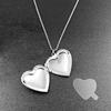 Collar con colgante de corazón de melocotón con forma de garra de perro, cadena de lana con foto de mascota incorporada e intercambiable.