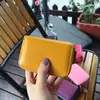 Portatarjetas de piel de vaca, estuche exquisito para licencia de conducir de mujer, gran capacidad, billetera de cuero genuino para tarjetas con doble cremallera y múltiples ranuras para tarjetas, monedero