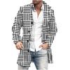 Comercio Exterior Otoño e Invierno Nuevo Abrigo de Lana Estampado Retro de Cuello Alto para Hombre Abrigo Casual para Hombre