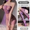 Falda Sexy de Encaje Morado Transparente, Uniforme de Puro Deseo, Pijama para Coqueteo Qqny No-Take-Off