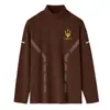 Sudadera de manga larga con cuello alto medio Derong Camiseta para hombre Otoño e Invierno Versátil Moderna Casual Sudadera con Chaqueta como Capa Base