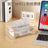 Caja de Pañuelos Ajustable para Uso Doméstico, Adecuada para Mesa de Café de Sala de Estar, Caja de Almacenamiento de Pañuelos Extensible, Caja de Pañuelos Húmedos y Pañuelos con Elevación Automática para Mesita de Noche