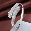 Versión de Alta Gama de la Pulsera de Leopardo con Incrustaciones Pesadas de Circonita, Pulsera Abierta de Diseño Premium, Popular en Europa y América, Bestseller Transfronterizo, Joyería de Guepardo
