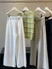 Pantalones Casuales de Pierna Ancha Estilo Coreano para Mujer, Nuevo de Verano Ajuste Holgado, Caída Elegante, Pantalones Rectos Finos y Adelgazantes de Longitud Completa