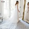 Youlapan Vg41-Yp Chal Largo Fino de Boda con Perlas Cola de Gasa Capa para Vestido de Novia Venta al por Mayor