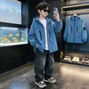 Jaqueta de outono para meninos 2026 novo estilo, legal e estilosa para meninos mais velhos, jaqueta infantil da moda para primavera e outono