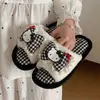 Nuevas zapatillas de algodón cerradas para mujer, cálidas para interior, de otoño e invierno, casuales y lindas, auténticas zapatillas antideslizantes Hello Kitty para maternidad