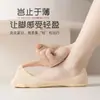 Meias Femininas de Verão Finas Cano Baixo, Meias de Algodão Puro com Base de Seda Gelada para Primavera e Outono, Meias Femininas Curtas, Meias Invisíveis de Corte Baixo com Calcanhar Antiderrapante