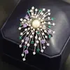 Broche de Fogos de Artifício Flor Dourada Árvore de Fogo Feminino Exquisito Acessórios de Terno de Alto Padrão Broche Despedida do Velho e Boas-Vindas ao Novo Presente de Ano Novo 2025