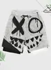 Pantalones de Cinco Puntos 2025 Estilo Europeo y Americano para Hombre Doble Capa Degradado Pantalones de Playa Shorts Casuales Moda Tendencia Corte Holgado