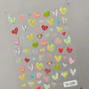 Pegatinas para Uñas Corazón de Dopamina Disponibles 3D Versátiles Corazón Hueco Pegatinas para Uñas en Relieve Modelo Yl