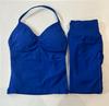 Conjunto Df de Pantalones Largos y Chaleco Más Vendidos de Amazon, Chaleco Deportivo de Cuello Halter de Nailon Mate de Alta Elasticidad Ultrafino