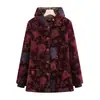 Roupas de inverno para mulheres de meia-idade e idosas, jaqueta acolchoada de algodão da vovó, com forro de fleece e espessada, casaco da mãe, roupas de outono e inverno para idosos, casaco de algodão tamanho grande