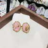 Pendientes Ovalados Elegantes de Gama Alta Estilo Francés Retro con Flores Secas y Goteo de Aceite