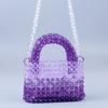 Moda artículo único cuentas de esquina degradadas bolsa tejida de acrílico con cuentas hecha a mano variedad de colores bolsa de hombro portátil