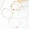 Moda de Venta Caliente Transfronteriza Set de 4 Pulseras de Perlas de Imitación de Amor para Mujer Pulsera Conjunto de Joyería