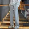 Jeans Retrô Americano para Homens, Primavera, Outono, Verão Tendência High Street Lavado Perna Larga Reta Solto Casual Calças Longas