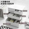 Caixa Organizadora Tipo Gaveta Estilo Japonês Caixa de Armazenamento Duplo Compartimento A4 para Desktop Caixa Organizadora para Hall de Entrada de Escritório