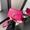 Bolso de Hombro Color Sólido Patrón Cocodrilo Cadena Bolso de Mujer 2023 Otoño Nuevo Moda Bolso Cruzado Estilo Coreano Bolso Cuadrado Pequeño de Mujer