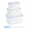 Cesta de drenagem para conservação de alimentos de geladeira plástico de grau alimentício cesta de drenagem caixa de legumes e frutas com partição ajustável selada camada dupla