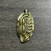 Latão Puro Riqueza Noturna Impulsionadora Amendoim Cinco Imperadores Moeda Folha em Forma Artesanal Trançado Chaveiro de Carro Pingente Acessório