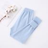 Pantalones interiores cálidos de doble cara cepillados a rayas para otoño e invierno para niños grandes, leggings de fondo de una pieza, pijamas para el hogar, pantalones largos