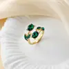Anillos de Hoja y Pétalo de Estilo Europeo y Americano Más Vendidos Transfronterizos, Joyería de Lujo Ligero de Hoja y Tulipán a la Moda al por Mayor