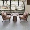 Tienda de Té de Leche Retro Combinación de Mesa y Silla de Madera Maciza B&B Hotel Cabina Café Sofá Recepción Negociación Recepción Ocio
