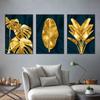 Pintura Decorativa Núcleo de Hoja de Plátano Dorada Arte de Pared Moderno de Gama Alta Lujo Pintura Colgante para Sala de Estar Hogar Núcleo de Pintura sin Marco Estilo Lujo