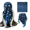 Pañuelo con Estampado de Lunares para Mujer Bufanda de Imitación Seda Cuadrada Grande de 90 cm Chal Bufanda Satinada Transfronteriza Venta al por Mayor